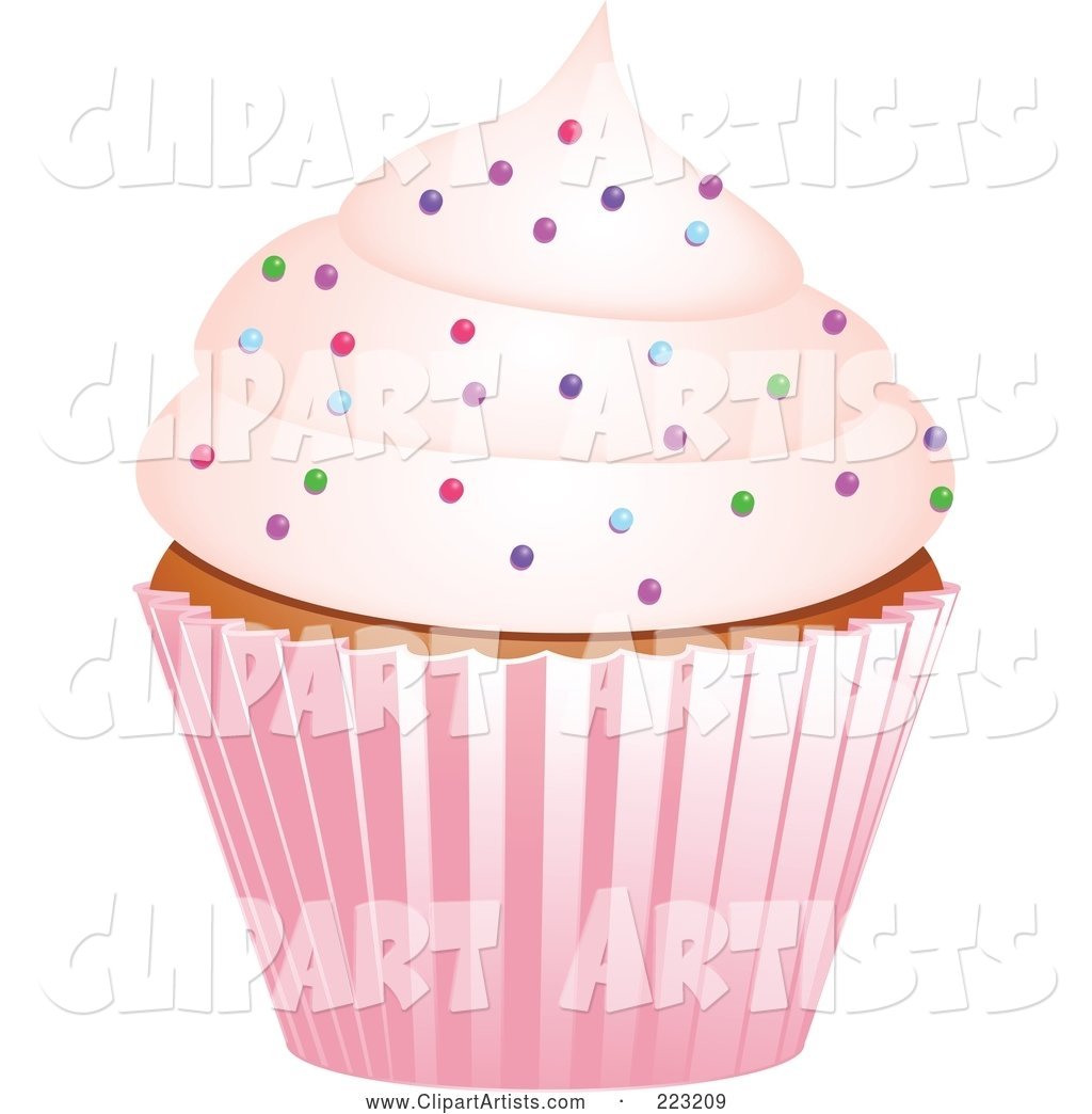 Sprinkled Cupcake in a Pink Wrapper