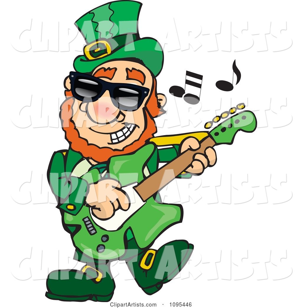 St Patricks Day Leprechaun Playing Rock and Roll St Patrock