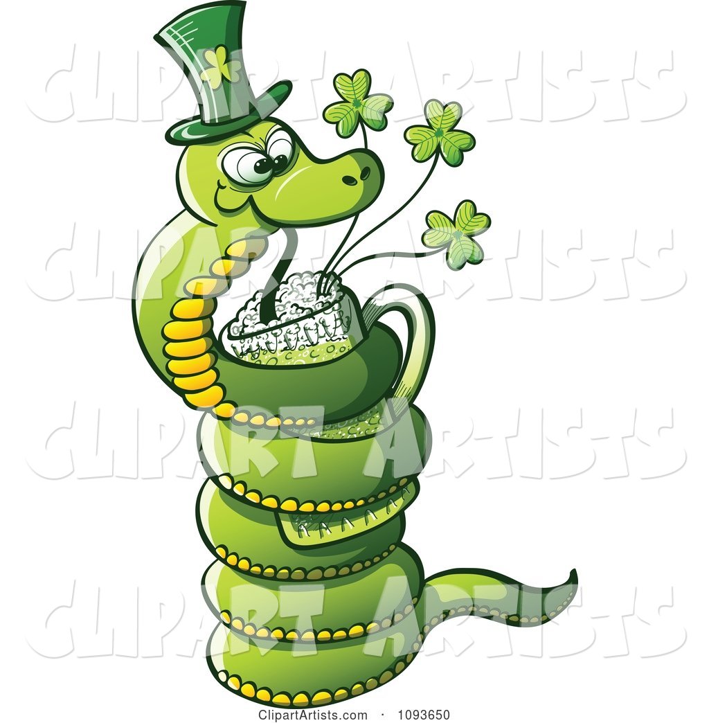 St Patricks Day Snake Drinking Green Beer