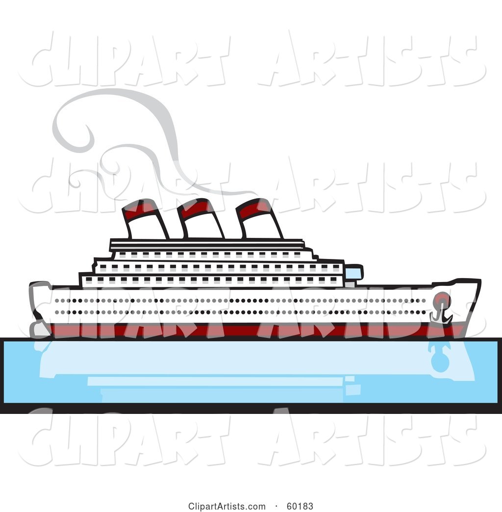 Steamer Cruise Ship on Still Blue Waters