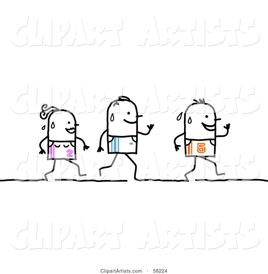 Stick People Characters Running