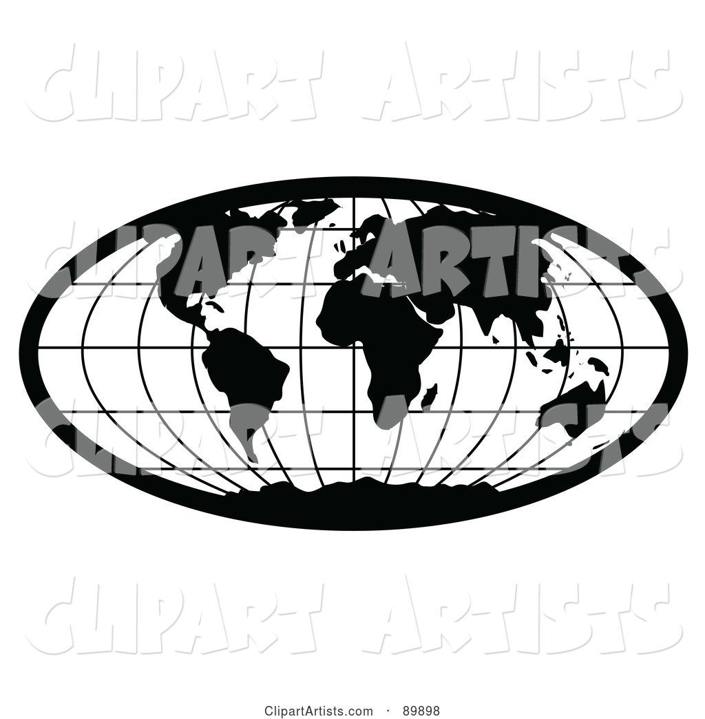 Stretched Black Oval World Atlas Globe