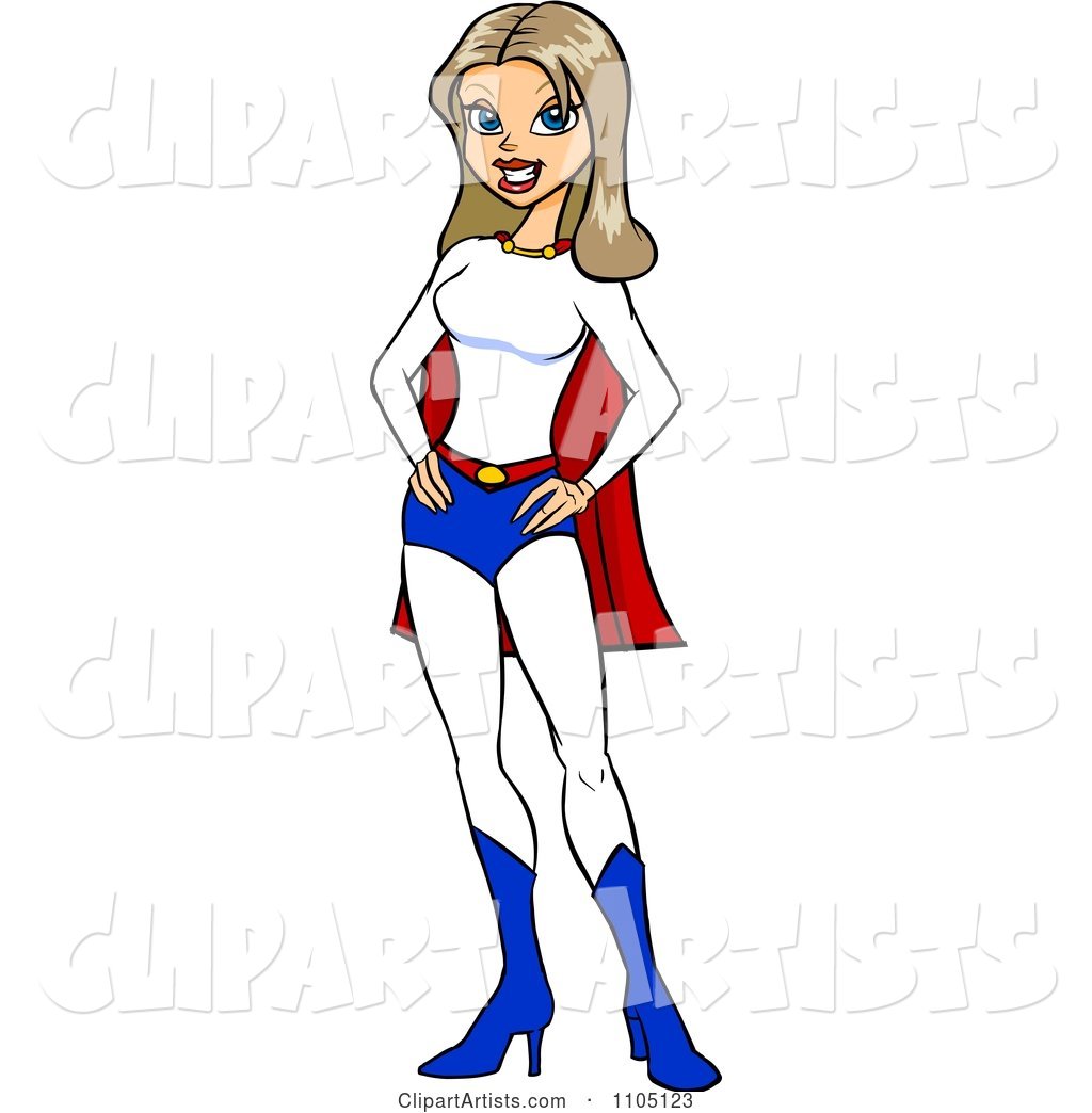 Super Hero Woman with Her Hands on Her Hips
