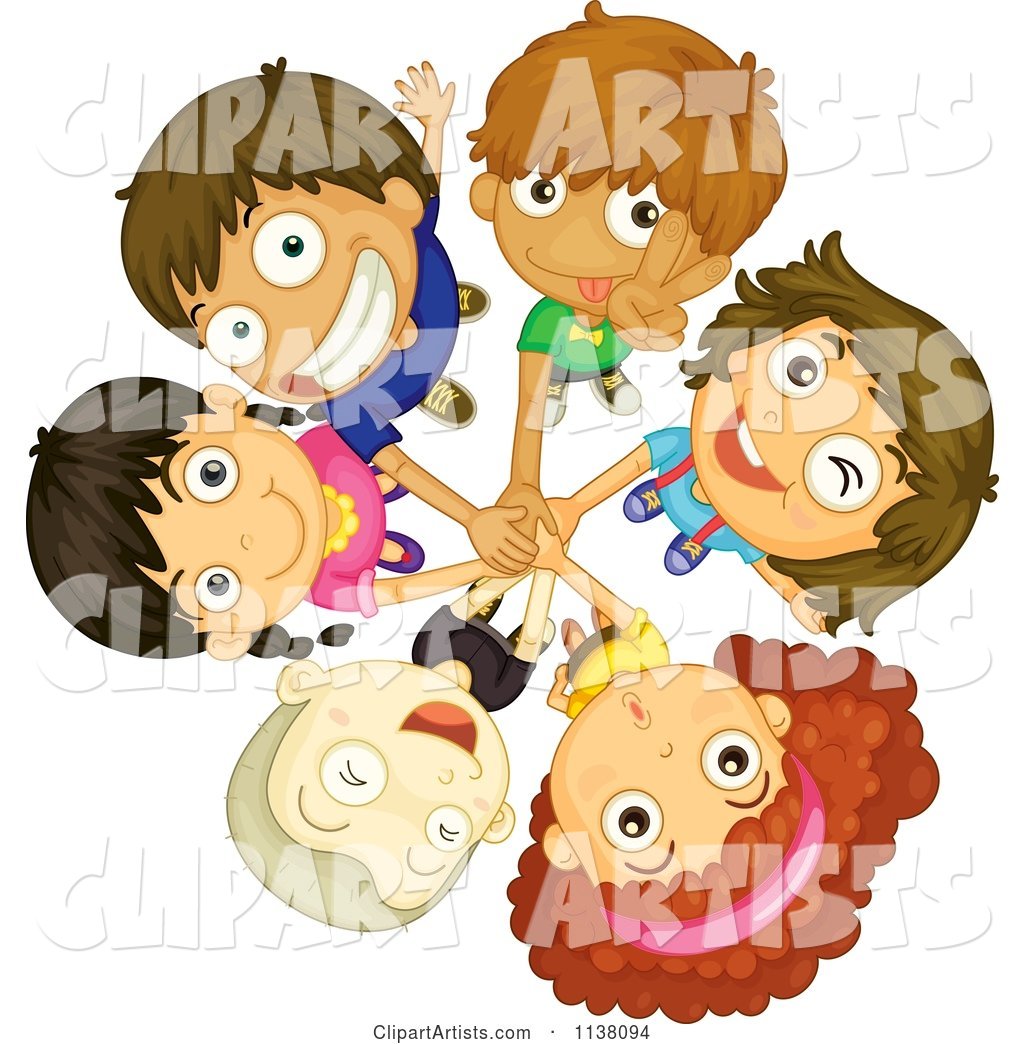 Team of Children with Stacked Hands