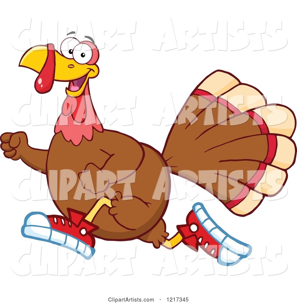 Thanksgiving Turkey Bird Running in Sneakers