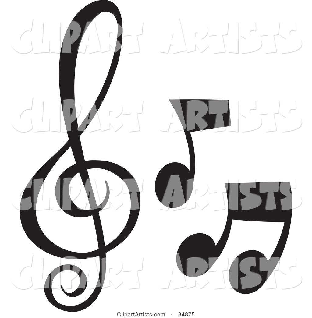 Three Different Music Notes