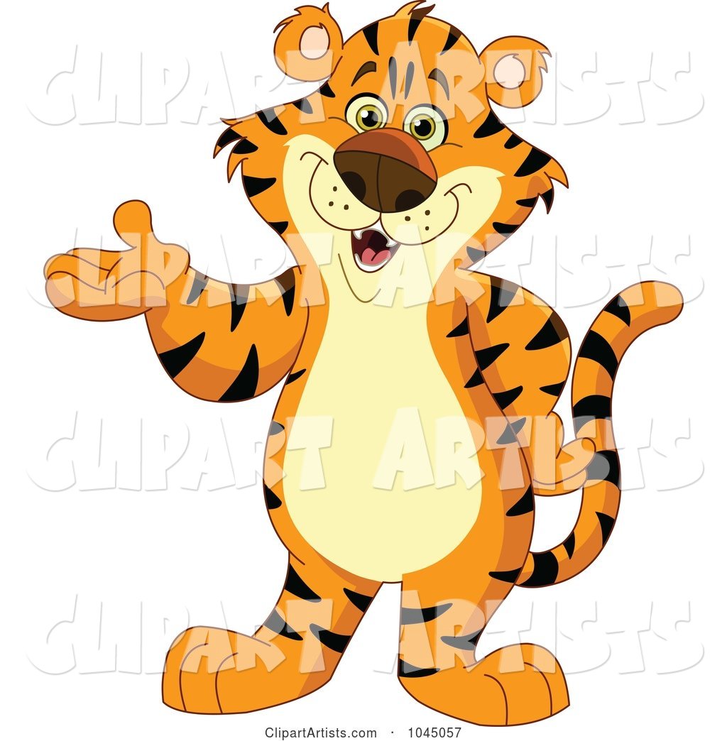 Tiger Standing Upright and Presenting