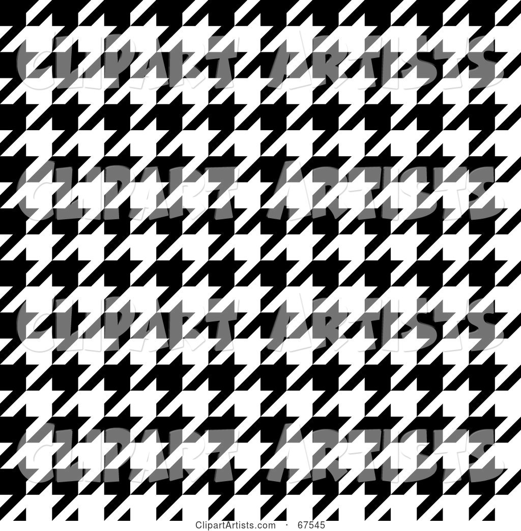 Tight Weave Black and White Houndstooth Patterned Background
