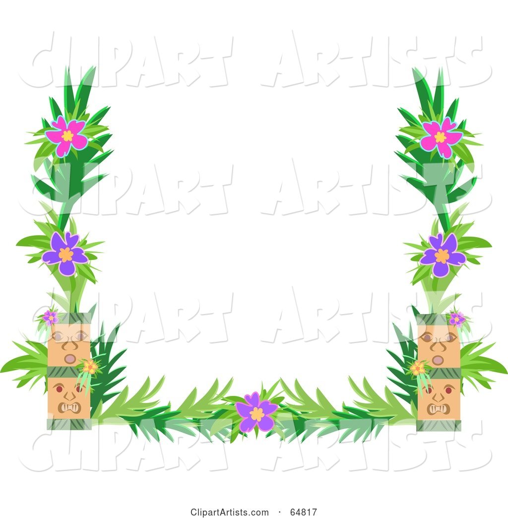 Tiki and Flower Border Frame