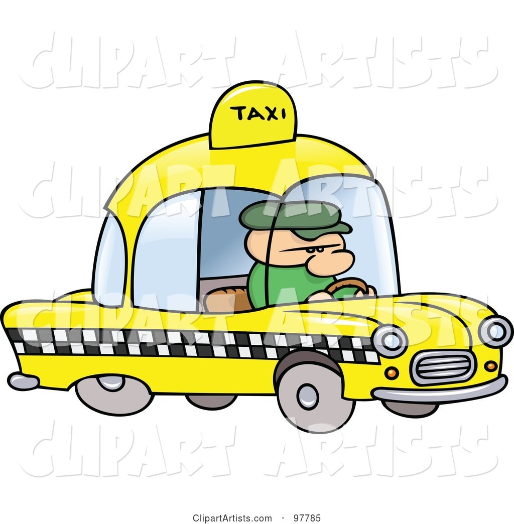 Toon Guy Taxi Driver