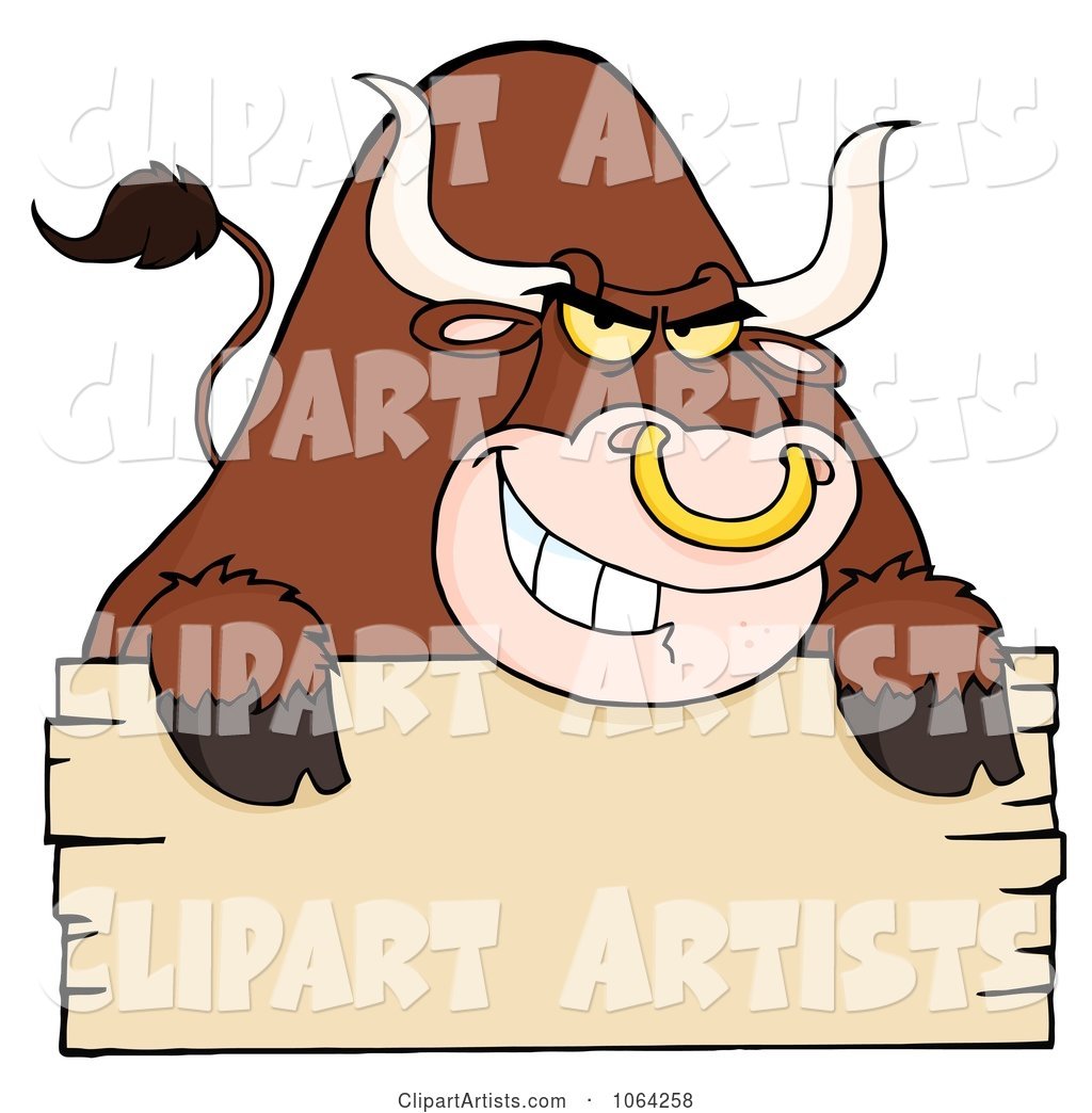 Tough Bull and Blank Sign