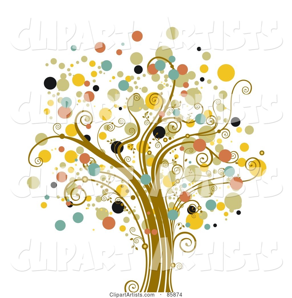 Tree with Halftone Dot Foliage - Version 2
