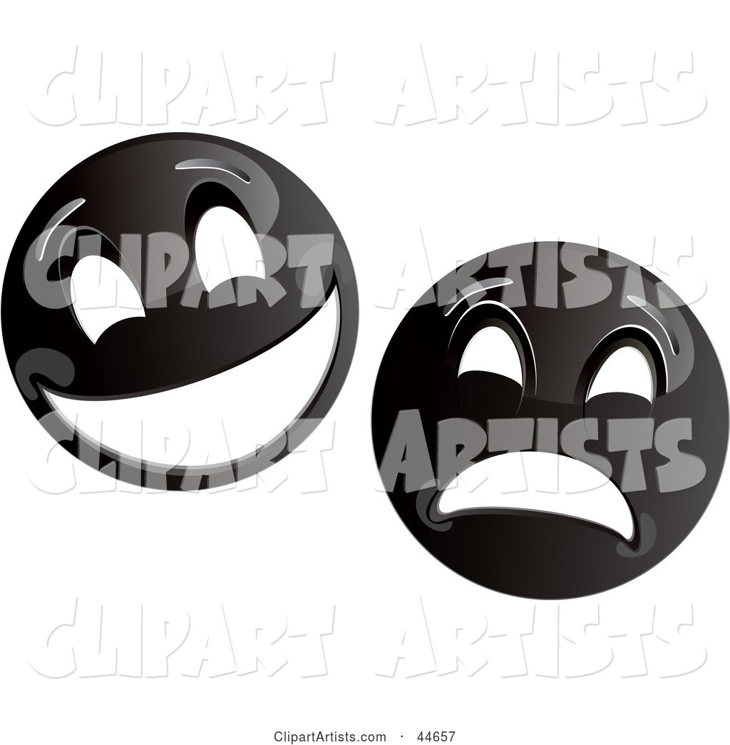 Two Black Theater Mask Emoticons