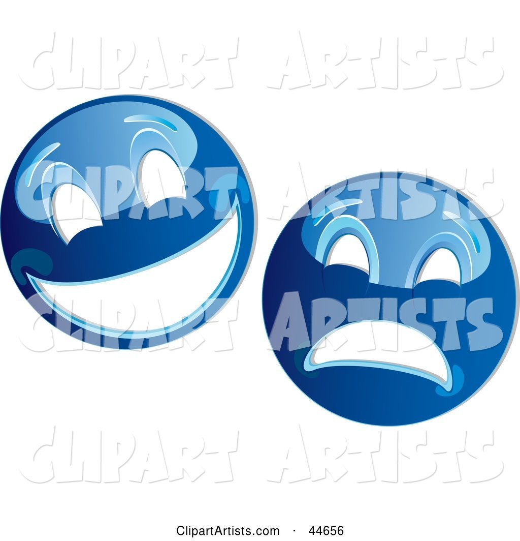 Two Blue Theater Mask Emoticons
