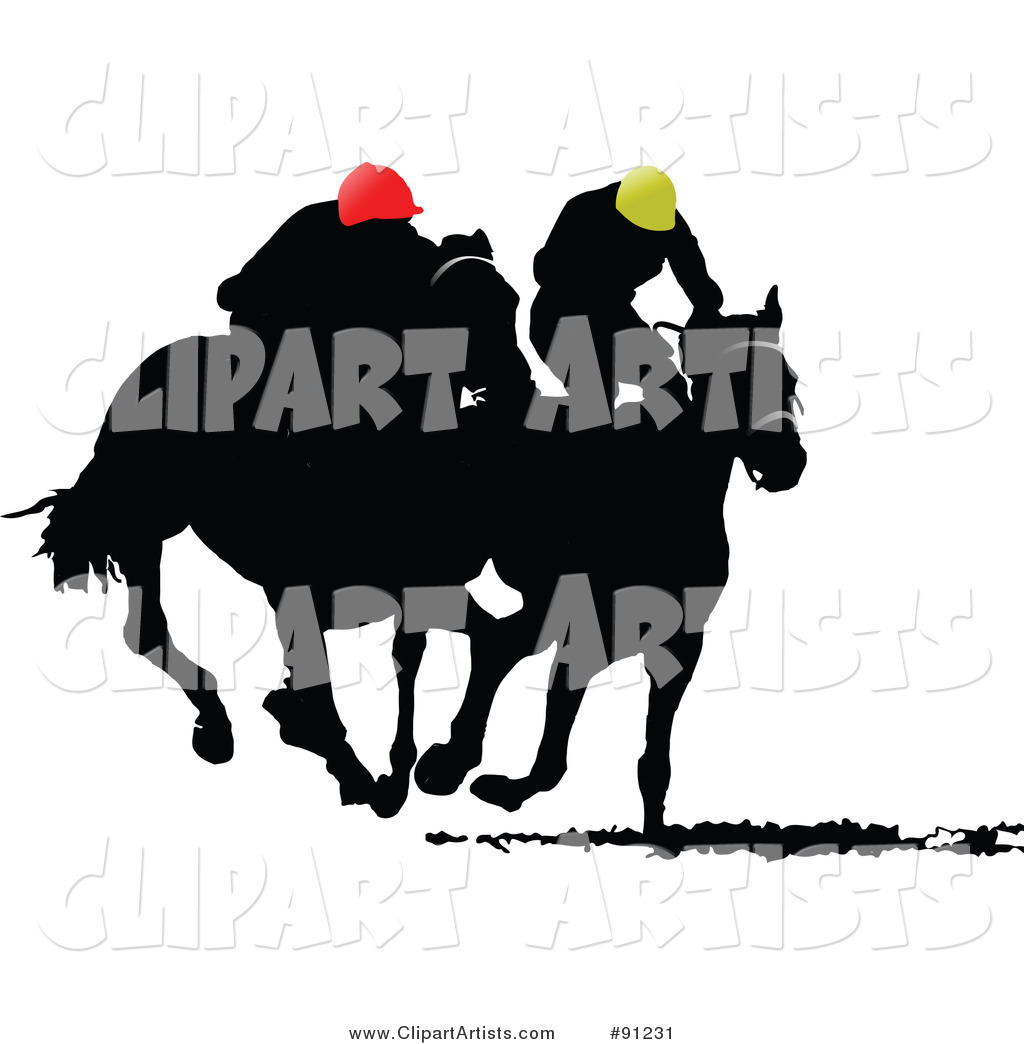 Two Silhouetted Derby Racers