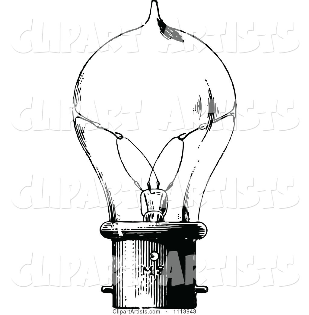 Vintage Black and White Lightbulb
