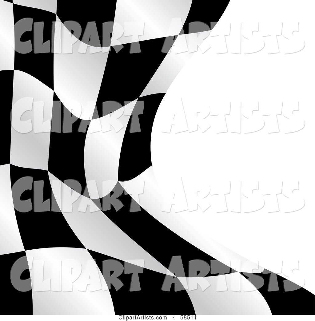 Waving Race Flag Background on White - Version 2