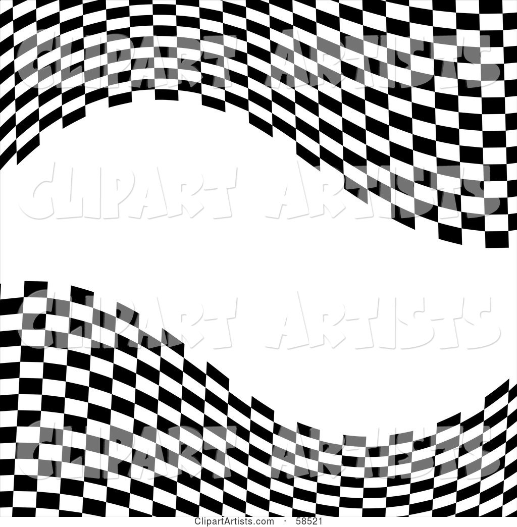 Waving Race Flag Background on White - Version 9