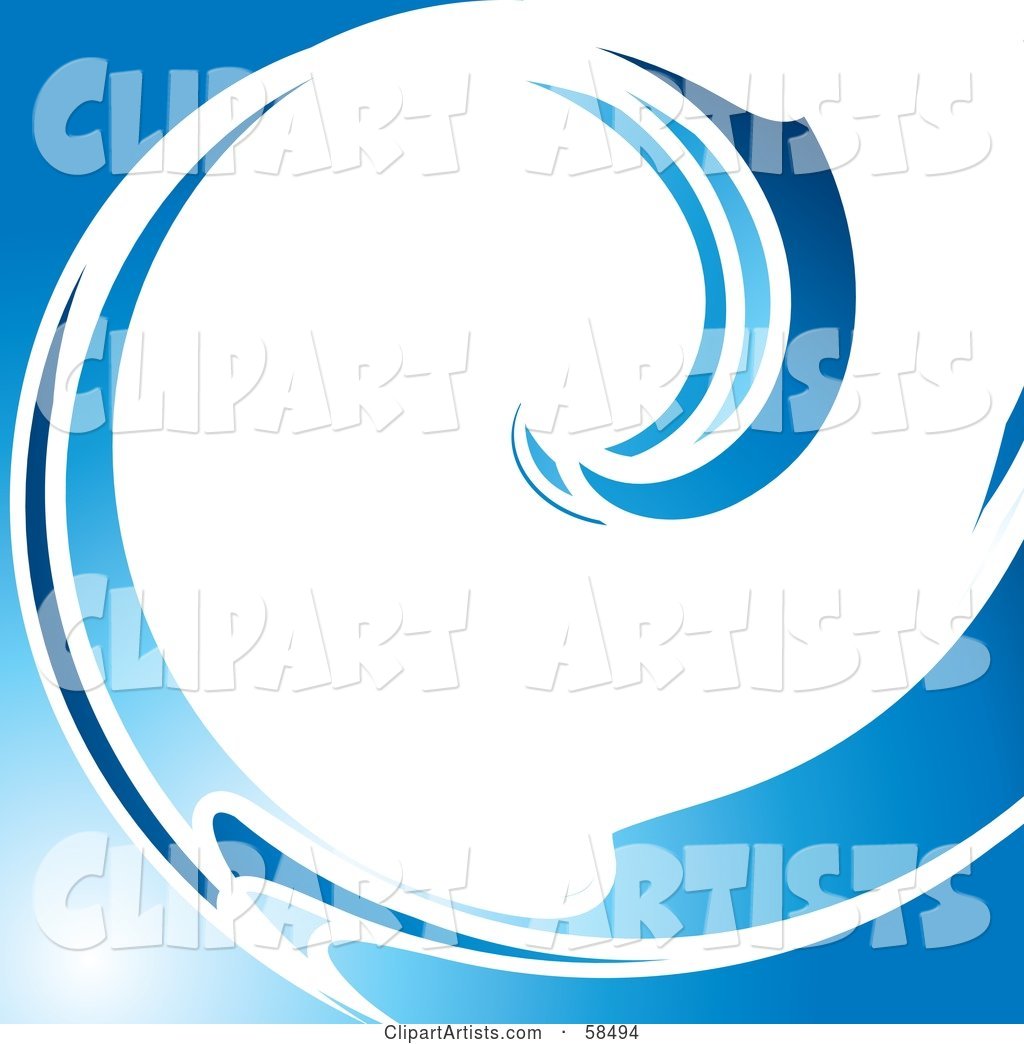 White and Blue Curling Wave Background