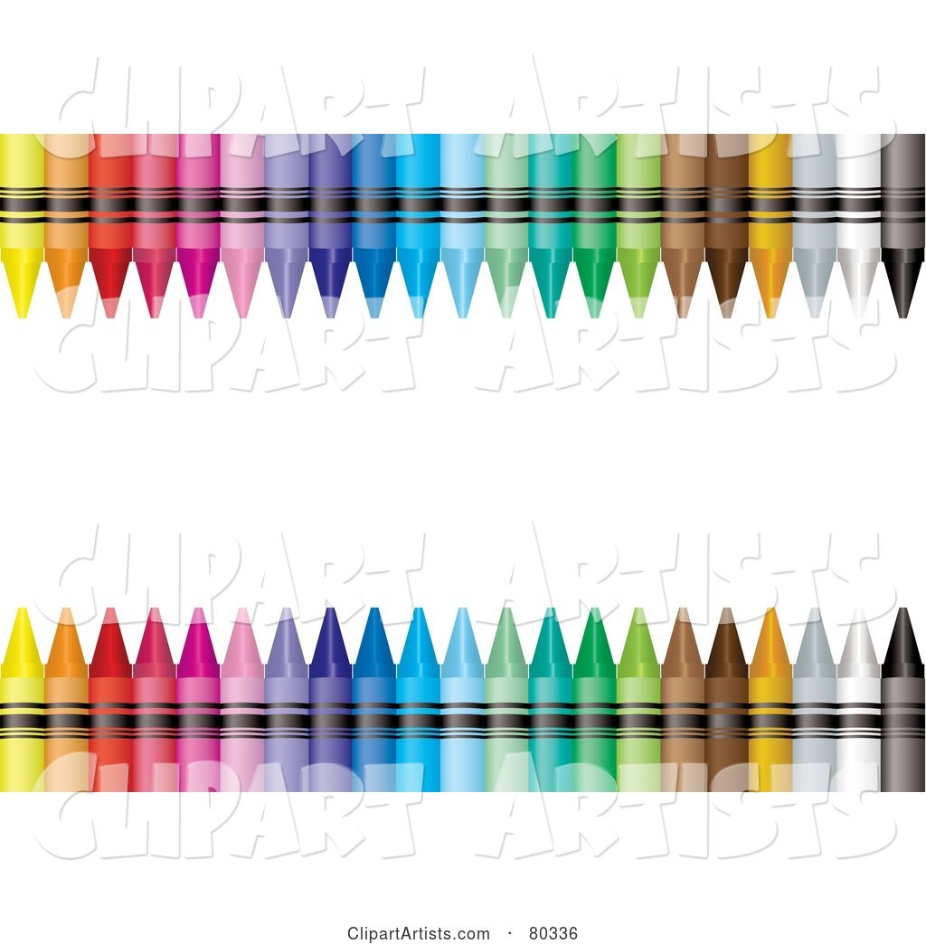 White Text Box with Upper and Lower Colorful Crayon Borders
