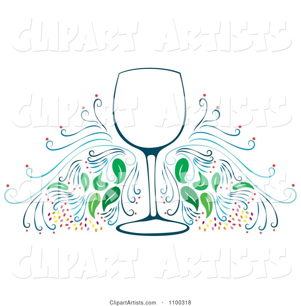 Wine Glass Frame with Flourishes