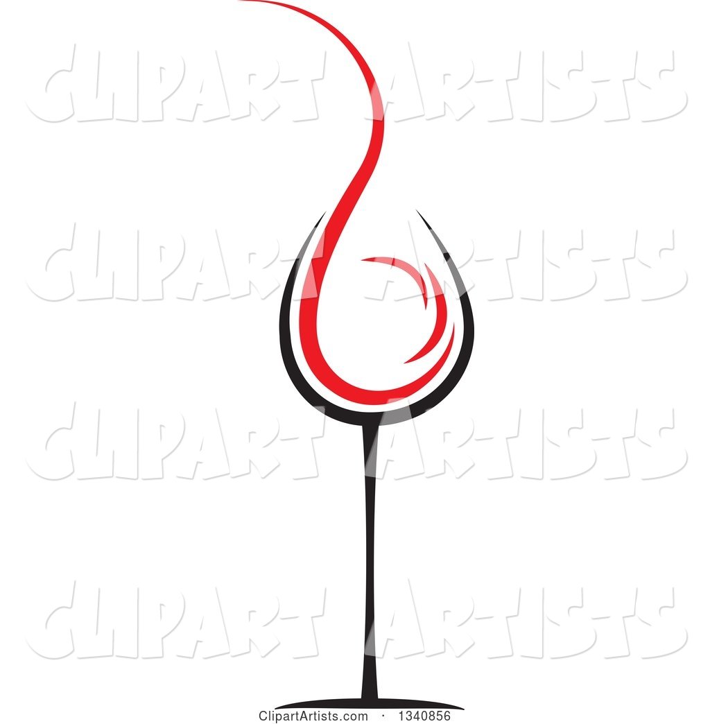 Wine Glass with a Red Splash