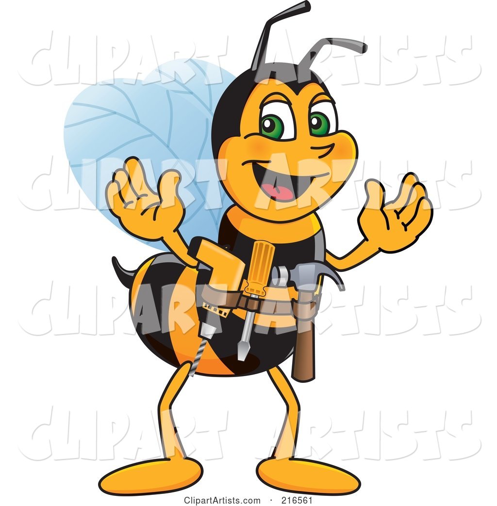 Worker Bee Character Mascot Handyman