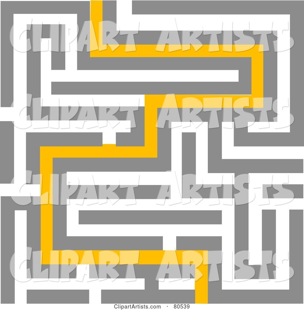 Yellow Path Leading Through a Maze - Version 2