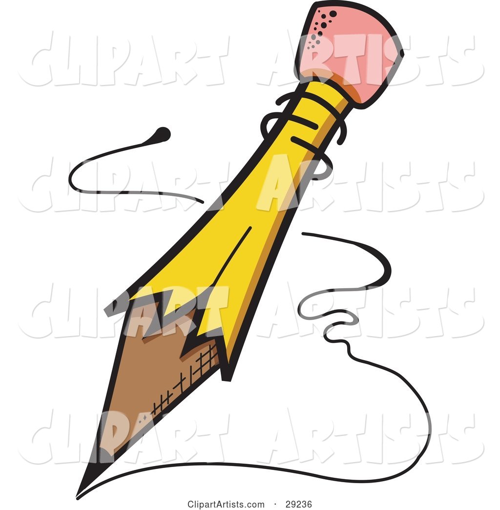 Yellow Pencil with an Eraser Tip, Writing Notes or a Letter