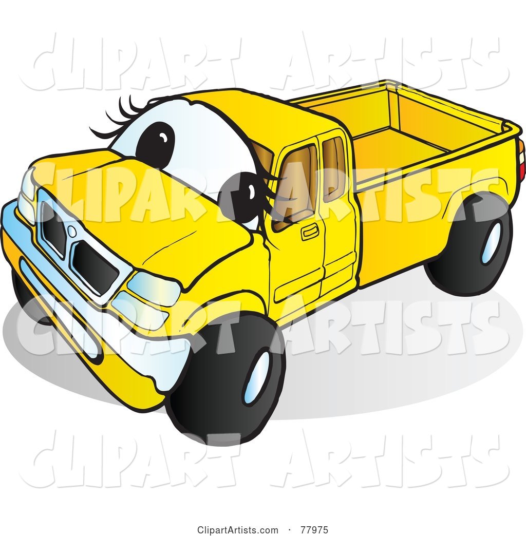 Yellow Pickup Truck with a Face