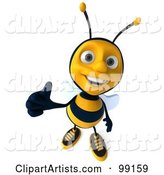 Bee Character Holding a Thumb up and Smiling