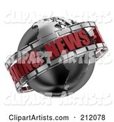 Black, Red and Silver Breaking News Globe