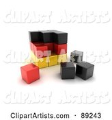 Black, Red and Yellow German Puzzle Cube