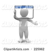 Blanco Man Looking Through a Web Browser