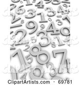 Blue Background with Scattered Silver Numbers