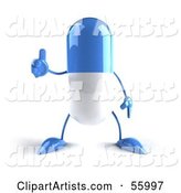 Blue Pill Character Giving the Thumbs up - Version 1