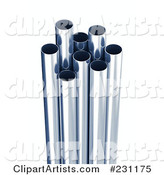 Blue Tinted Metal Pipes - 1