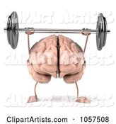 Brain Character Lifting a Barbell - 1