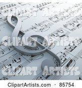Clef Symbol Resting on Claude Debussy - Danse Sheet Music