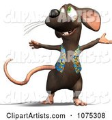 Cute Happy Rat Wearing a Vest