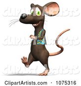 Cute Walking Rat Wearing a Vest