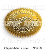Golden 100 Percent Satisfaction Guaranteed Seal