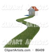 Grassy Path Leading to a Home