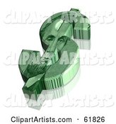 Green Dollar Symbol with an Abraham Lincoln Design