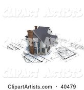 Model Modern Home with Chimneys, on Blueprints