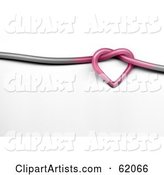 Pink Heart Knot in a Gray Wire