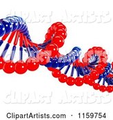 Red and Blue Double Helix Dna Strand
