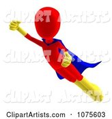 Red Super Hero Person Flying