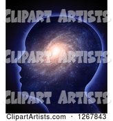 Silhouetted Head with a Spiral Galaxy Inside