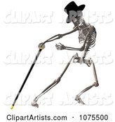 Skeleton Wearing a Top Hat and Dancing with a Cane 1